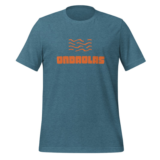 Heather Deep Teal Unisex t-shirt Original Wave in Orange